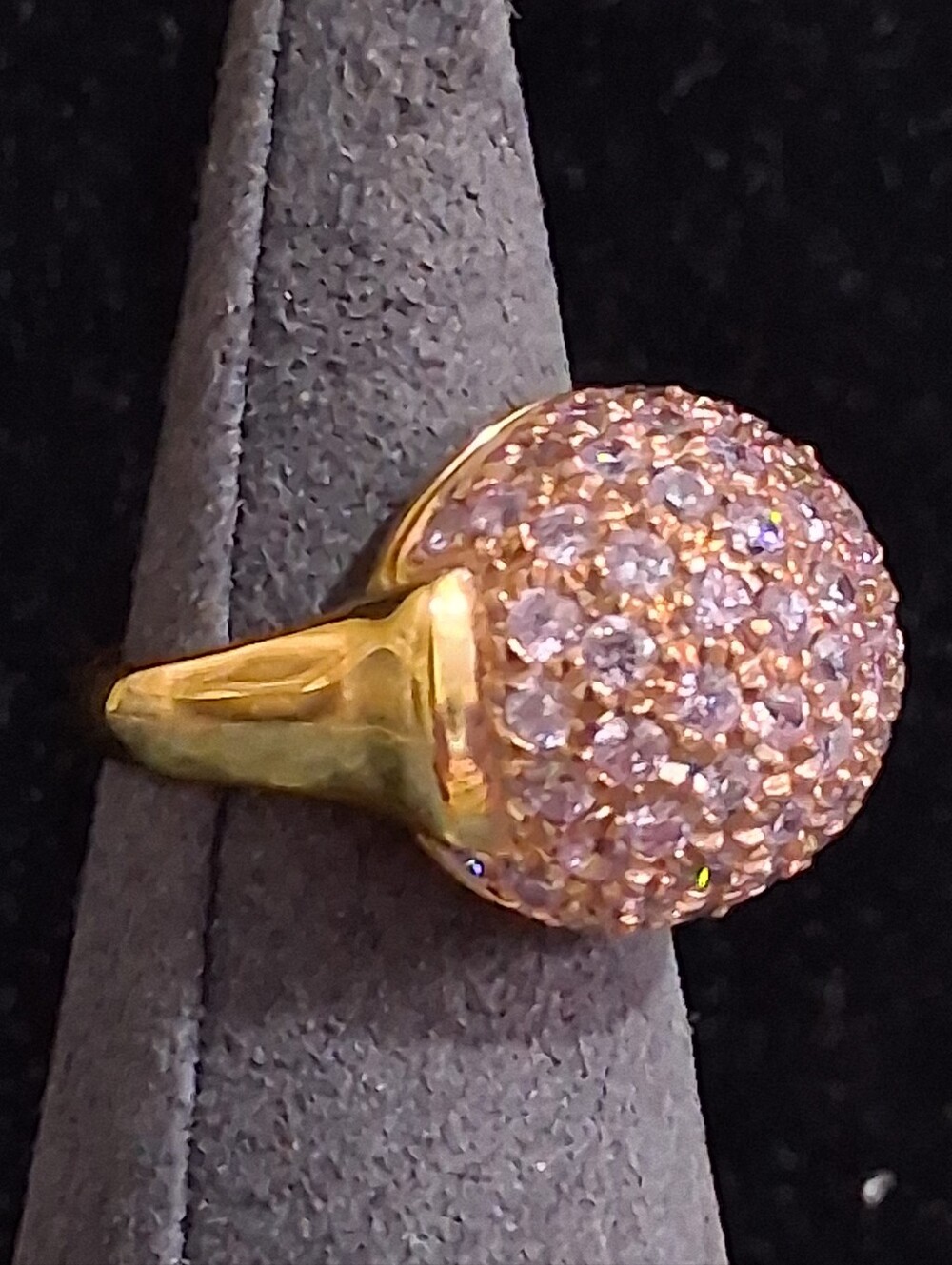 Ross-Simons Sterling Silver Gold Vermeil Pink Or Purple Crystals Ring Size 7